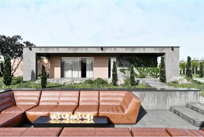 Industrial-Style Concrete House